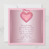 Pink Heart Pink Sweet 16 Verjaardagsfeest Kaart (Achterkant)