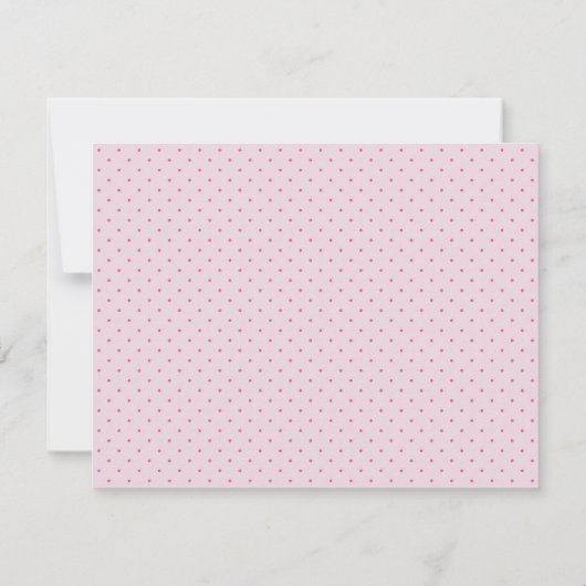 Pink Heart Polka Dot Valentine’s Day Note Card Kaart (Achterkant)