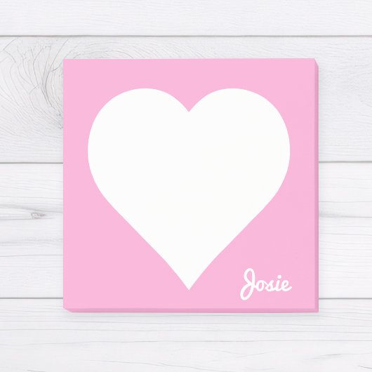 Pink Heart Post-it Notities met naam Post-it® Notes