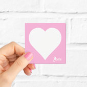 Pink Heart Post-it Notities met naam Post-it® Notes