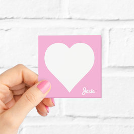 Pink Heart Post-it Notities met naam Post-it® Notes