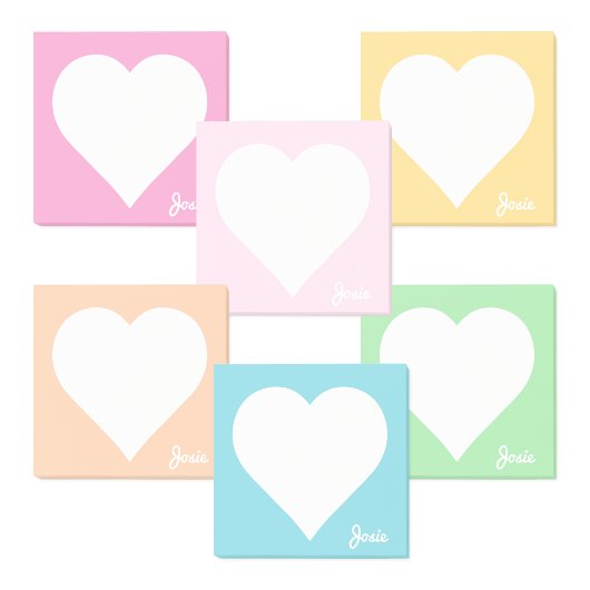Pink Heart Post-it Notities met naam Post-it® Notes