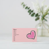 PINK HEART-profielkaart Visitekaartje (Staand voorkant)