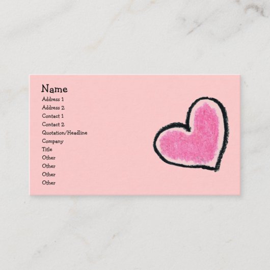 PINK HEART-profielkaart Visitekaartje (Voorkant)