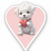 pink heart puppy sticker (Voorkant)