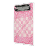 PINK HEART QUILT Mini Clipboard Klembord (Angled2)