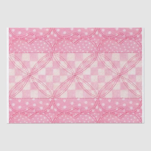PINK HEART QUILT Tissue Paper Tissuepapier (Voorkant)