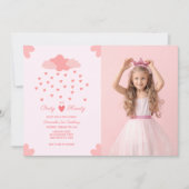 Pink Heart Rain Delight Verjaardagsfoto Kaart (Voorkant)