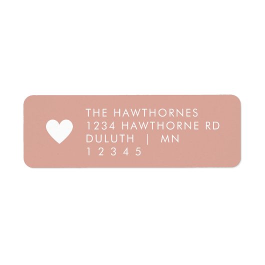 Pink Heart Return Address Etiket (Voorkant)