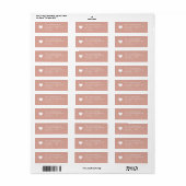 Pink Heart Return Address  Etiket (Full Sheet)