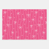 Pink Heart Ribbon Cherries Inpakpapier Vel (Voorkant)