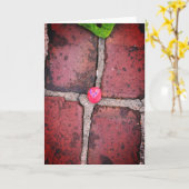 Pink Heart Rock op Pella, Iowa Brick Kaart (Gele Bloem)