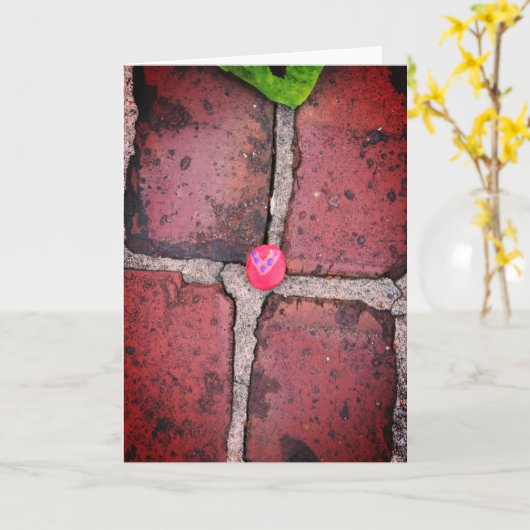 Pink Heart Rock op Pella, Iowa Brick Kaart (Gele Bloem)