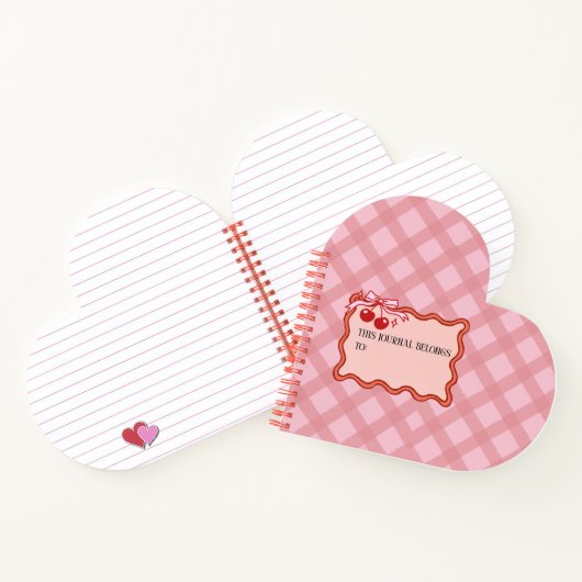 Pink Heart Shaped Notitieboek (Binnen)