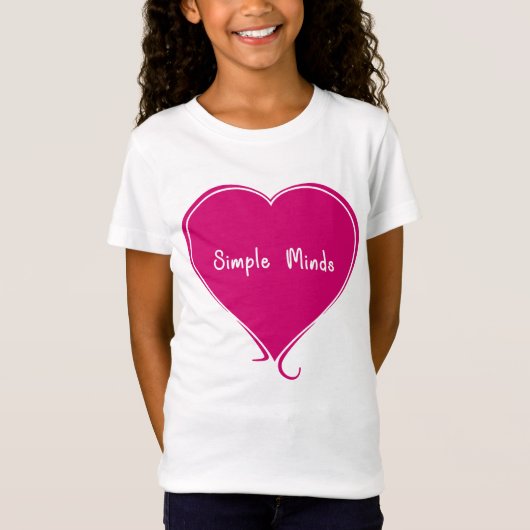 Pink Heart 'Simple Minds' Affection Design T-shirt (Voorkant)