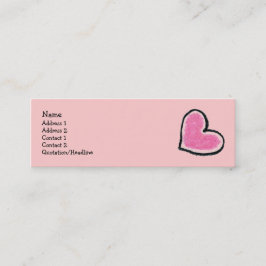 PINK HEART-skinny-profielkaart Mini Visitekaartje