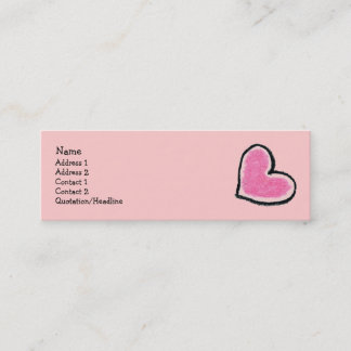 PINK HEART-skinny-profielkaart Mini Visitekaartje
