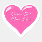 Pink Heart Stickers Personalized Text Love Gifts (Voorkant)