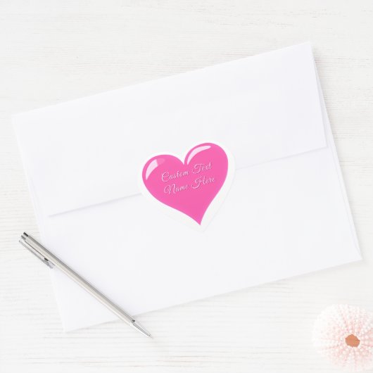 Pink Heart Stickers Personalized Text Love Gifts (Envelop)