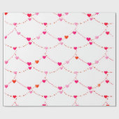 Pink Heart String Wrapping Paper | Valentine |Baby Cadeaupapier (Vlak)