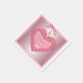 Pink Heart Sweet 16 Verjaardagsfeestje servetten (Hoek)