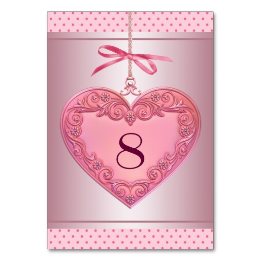 Pink Heart Swirl Dot Pink Kaart (Voorkant)