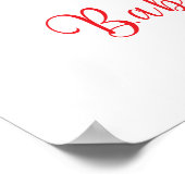 Pink Heart Teddy Bear Balloon Baby shower Welkom Poster (Hoek)