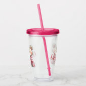 Pink Heart Teddy Bear Tumbler Illustration  Acryl Drinkbeker (Links)