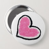PINK HEART-toets Ronde Button 4,0 Cm (Voorkant /achterkant)