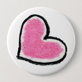 PINK HEART-toets Ronde Button 4,0 Cm