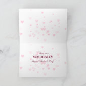Pink Heart Unicorn Personalized Valentin Card Feestdagen Kaart (Binnen)