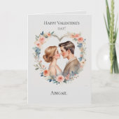 Pink Heart Valentijnsdag kaart voor haar (Voorkant)