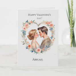 Pink Heart Valentijnsdag kaart voor haar