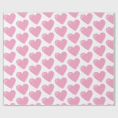 Pink Heart Valentijnsdag Pattern Gift Cadeaupapier (Vlak)
