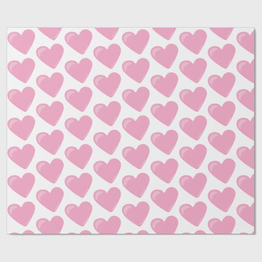 Pink Heart Valentijnsdag Pattern Gift Cadeaupapier (Vlak)