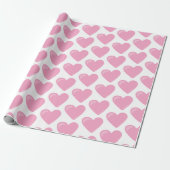 Pink Heart Valentijnsdag Pattern Gift Cadeaupapier (Uitgerold)