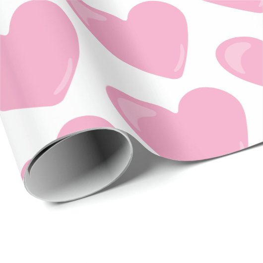Pink Heart Valentijnsdag Pattern Gift Cadeaupapier (Rol Hoek)