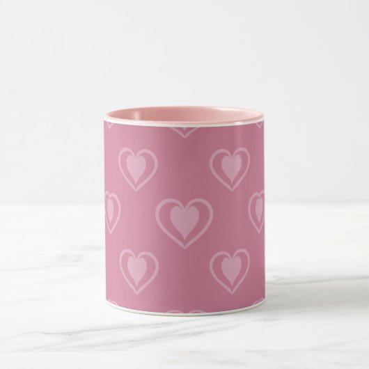 Pink Heart Valentine Coffee Mug Mok (Midden)