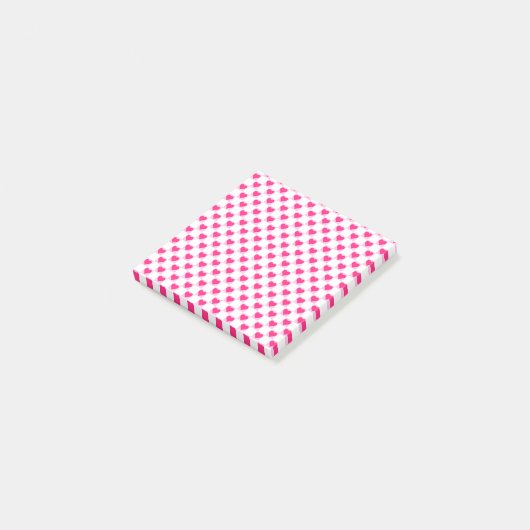 Pink Heart Valentine's Day Gift, Heart Pattern Post-it® Notes (Schuin)