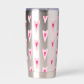 Pink Heart Valentines Water Bottle Geïsoleerde Drinkbeker (Voorkant)