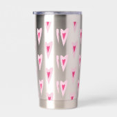 Pink Heart Valentines Water Bottle Geïsoleerde Drinkbeker (Rechts)
