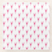 Pink Heart Valentines Water Bottle Glazen Onderzetter (Voorkant)