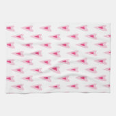 Pink Heart Valentines Water Bottle Theedoek (Horizontaal)