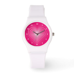 Pink Heart Watch Horloge