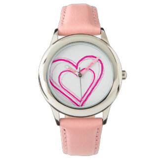 Pink Heart Watch Horloge