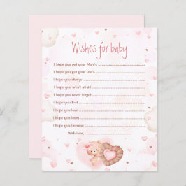 Pink Heart Wensen voor Baby Baby shower Game