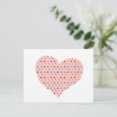 pink heart with musical notes briefkaart (Staand voorkant)