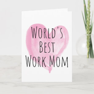 Pink Heart World's Best Work Mom Kaart