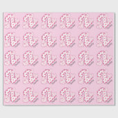 PINK HEARTS 2e verjaardag Custom V02X Cadeaupapier (Vlak)
