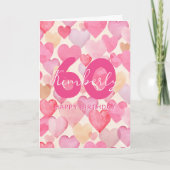Pink Hearts 60e verjaardag Kaart (Voorkant)